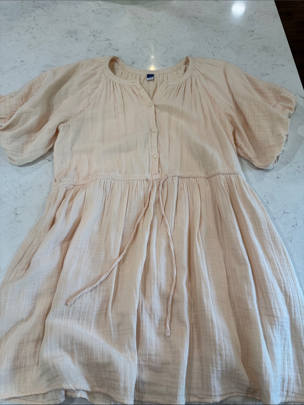 Old Navy Light Peach Gauze Babydoll Dress